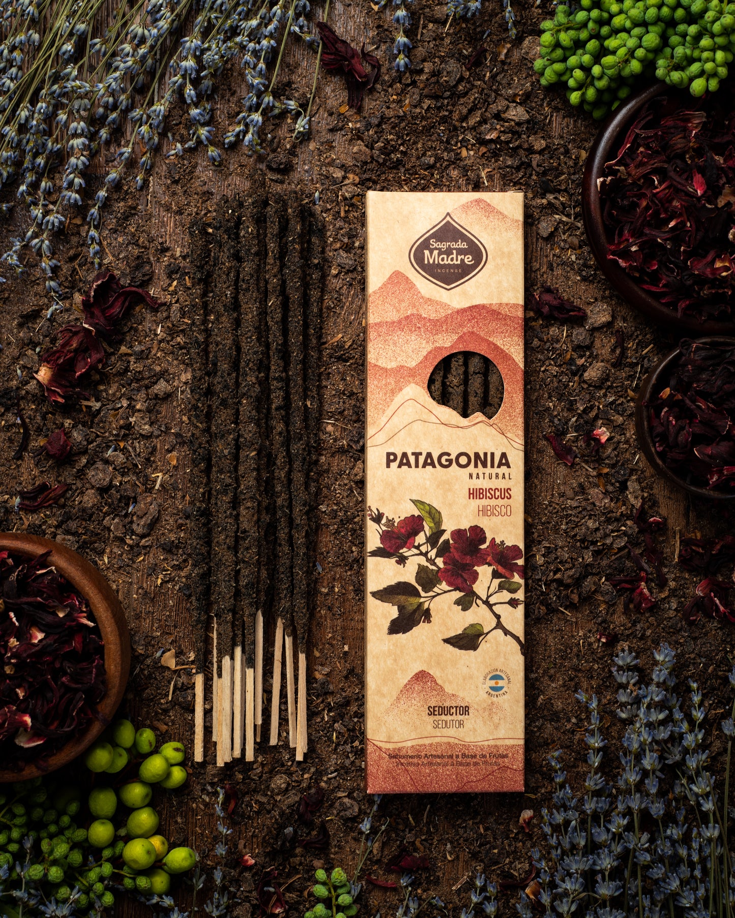 Hibiscus Patagonia incense sticks Sagrada Madre