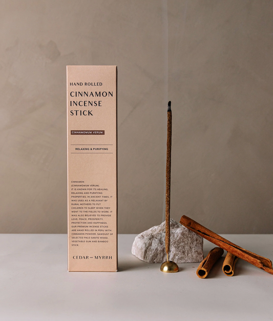 Cinnamon & Palo Santo incense sticks Cedar and Myrrh
