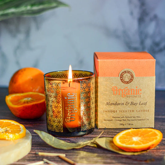 Mandarin & Bay Leaf Smudge Candle